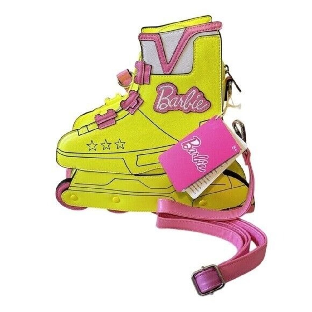 Loungefly 65TH Anniversary Barbie Neon Yellow Pink Skate Bag AMC Mattel Purse